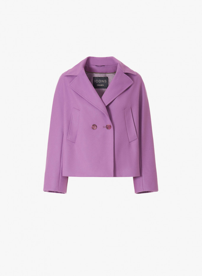 Reverskragen Jacke lilafarben aus Wolle