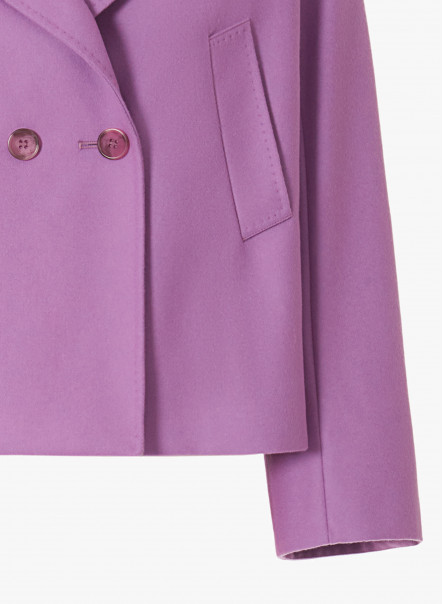 Short lilac color wool jacket with notch collar