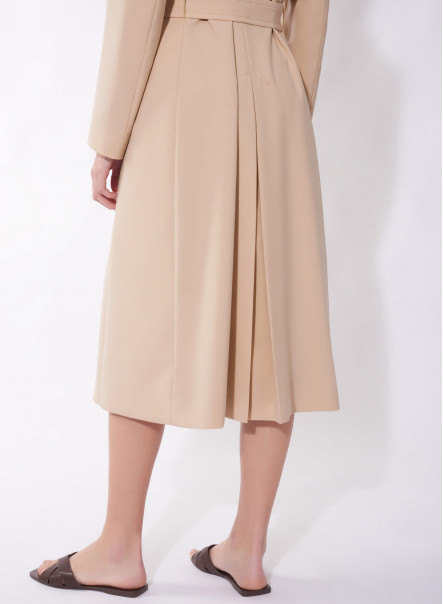 Maxi double breasted beige trench coat in rainproof technical fabric