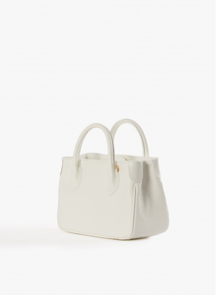 Mini white Tote bag in genuine leather