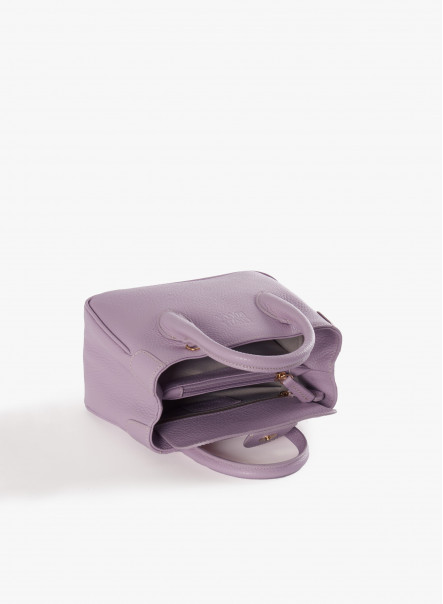Mini Lilac color Tote bag in genuine leather