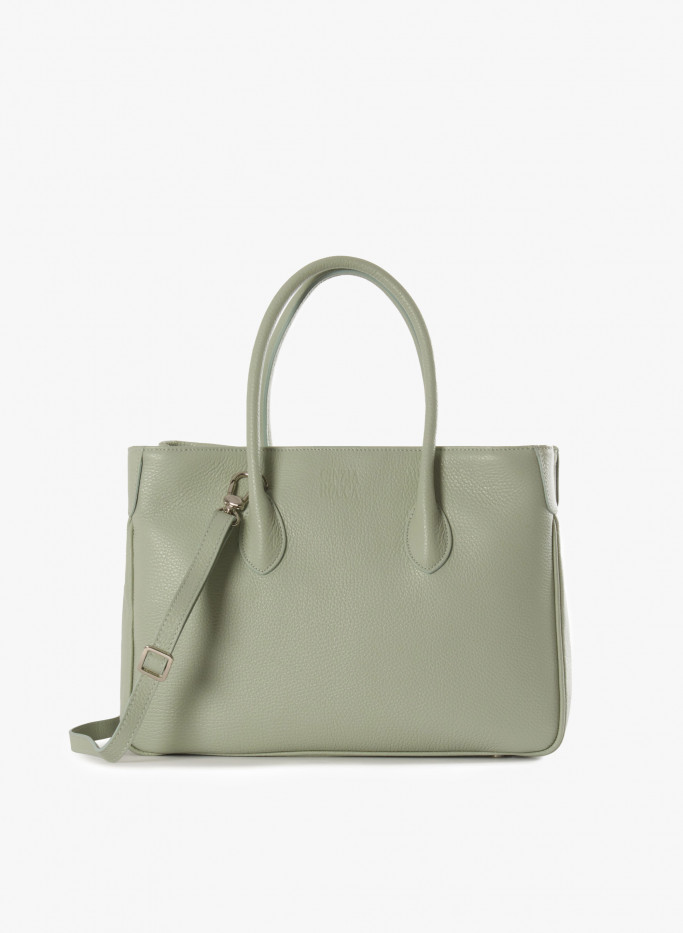 Aqua green Tote bag in genuine leather | Cinzia Rocca