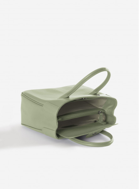 Kleine Tote Bag aqua-grün aus Leder