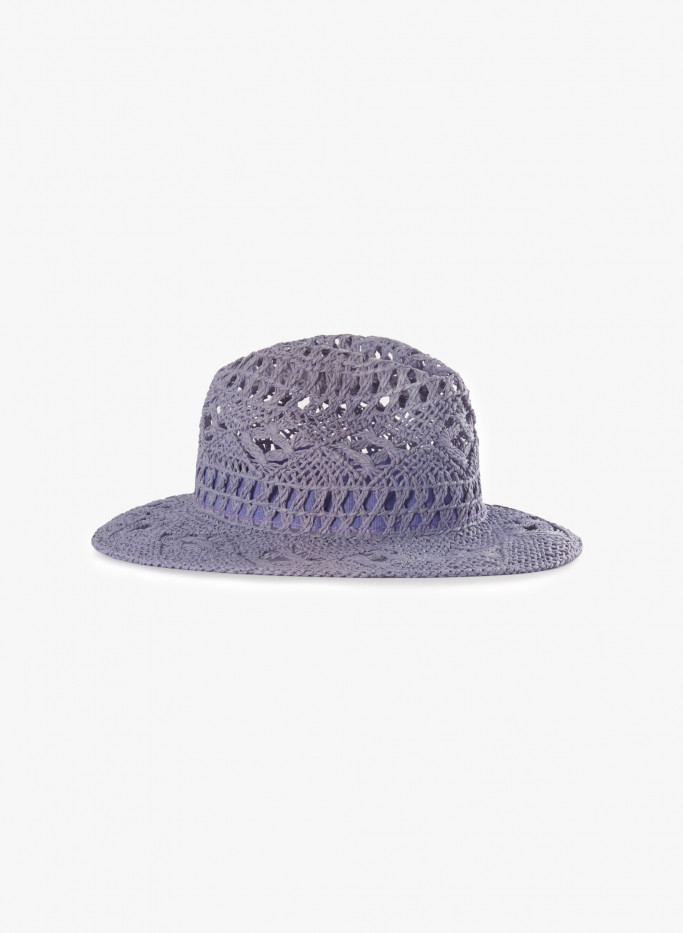 Classic lilac color openwork hat