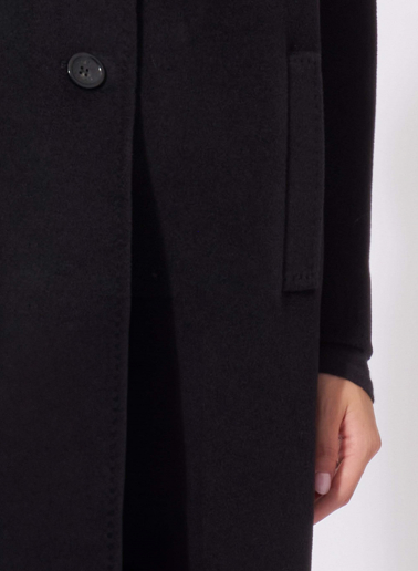 Oversized black pure wool maxi coat