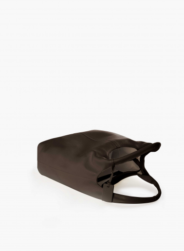 Maxi Schultertasche aus Leder in Braun