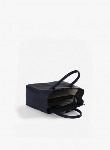 Kleine Leder-Tote Bag in Blau