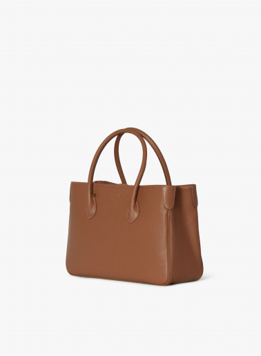 Borsa Tote in pelle color tabacco