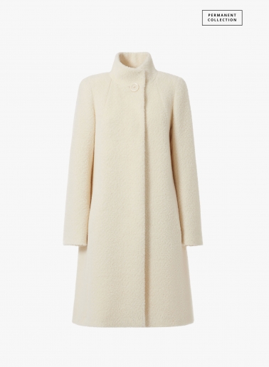 Cappotto bianco svasato in lana e alpaca | Cinzia Rocca