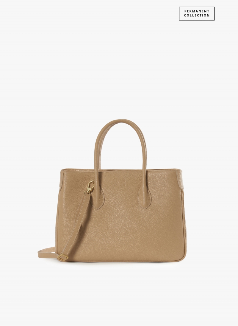 Borsa Tote in pelle cammello chiaro