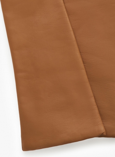 Long camel nappa leather gloves