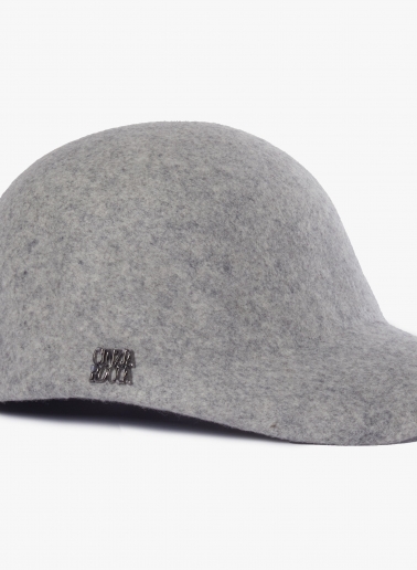 Cappello baseball grigio chiaro in feltro di lana