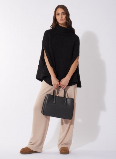 Black knitted cape