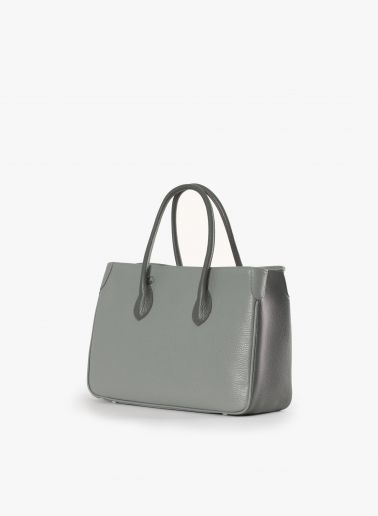 Borsa Tote in pelle bicolore grigio