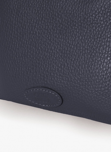 Borsa a tracolla con tre scomparti in pelle blu