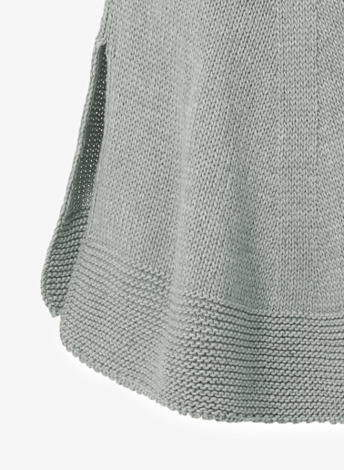 Mantella in maglia grigio perla