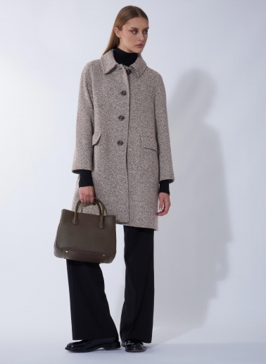 Borsa Tote piccola in pelle marrone