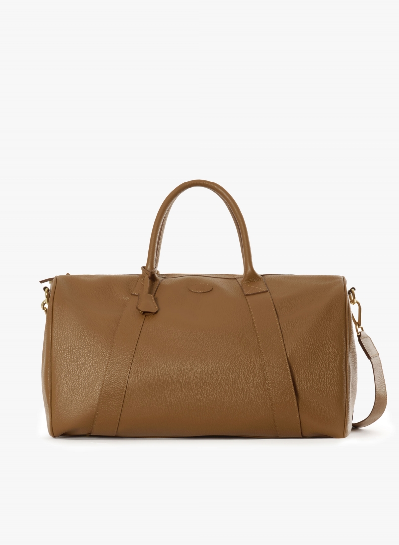 Borsa da viaggio in pelle color tabacco