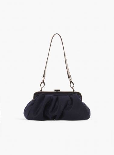 Borsa clutch in puro cashmere blu