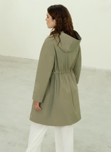 Parka verde militare in tessuto tecnico antigoccia