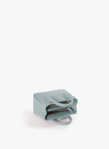 Borsa Tote mini in pelle azzurra