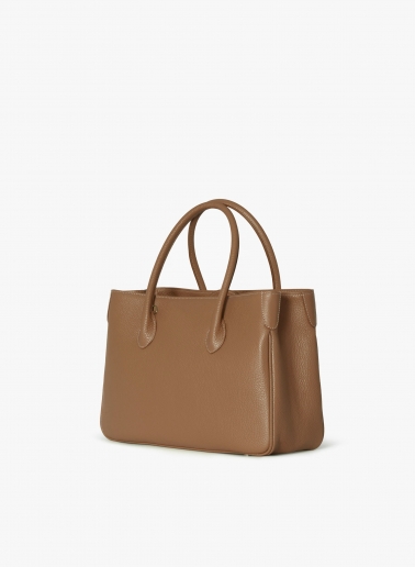 Borsa Tote in pelle color tabacco