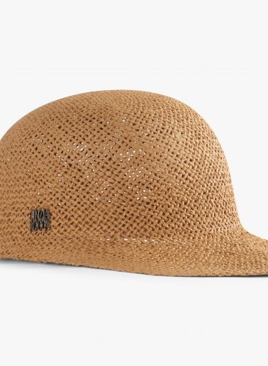 Cappello baseball in paglia cammello