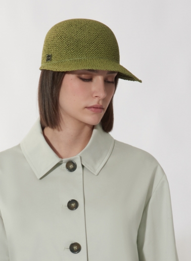 Cappello baseball in paglia verde