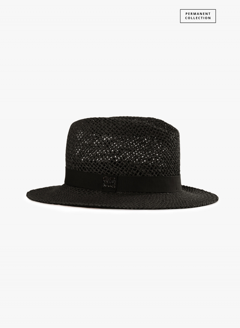 Cappello classico in paglia traforata nero
