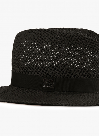 Cappello classico in paglia traforata nero