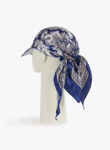 Cappello foulard con visiera blu