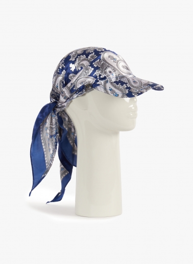 Cappello foulard con visiera blu