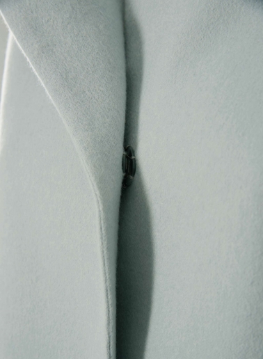Light blue pure wool jacket with high collar