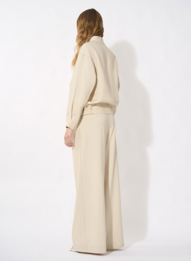 Beige linen bomber jacket