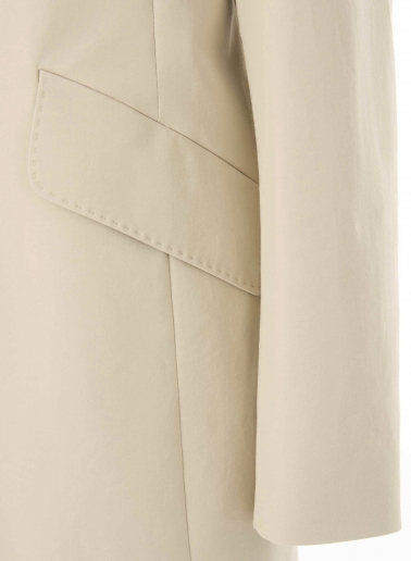 Beige stretch cotton jacket with detachable nylon bib