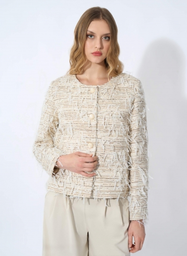 Giacca beige con frange