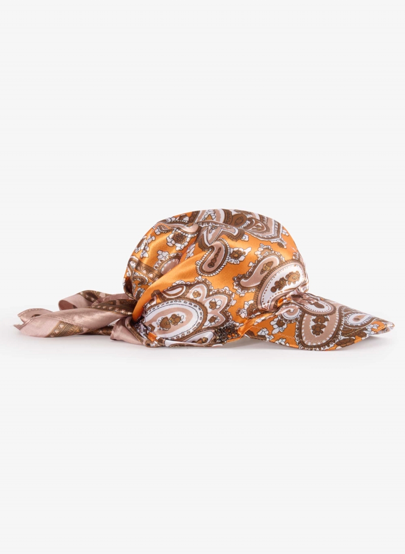 Orange visor scarf hat