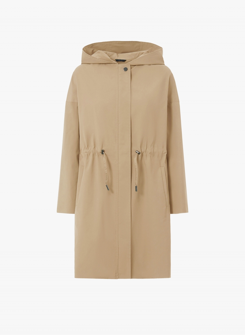 Parka beige in tessuto tecnico antigoccia
