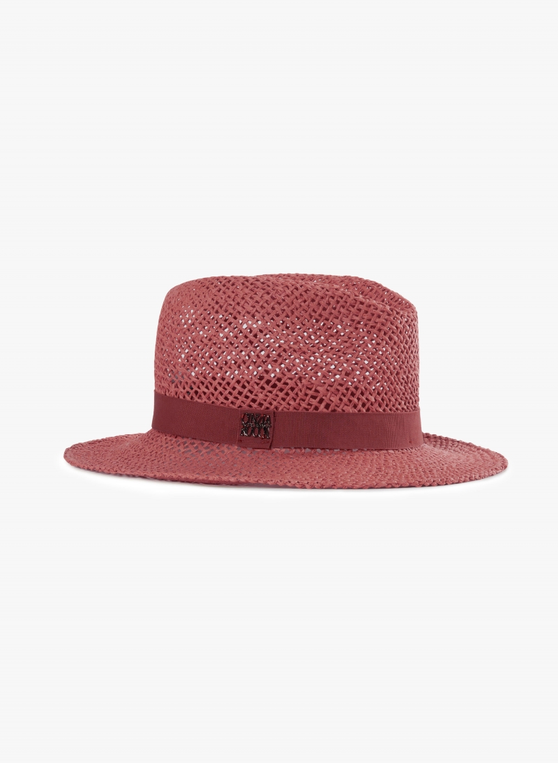 Pink classic openwork straw hat