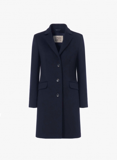 Blue pure wool coat with masculine cut | Cinzia Rocca