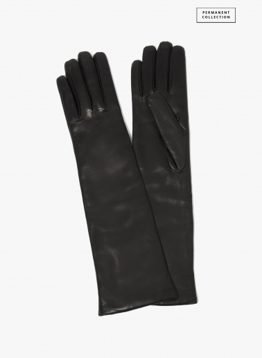 Long black nappa leather gloves | Cinzia Rocca
