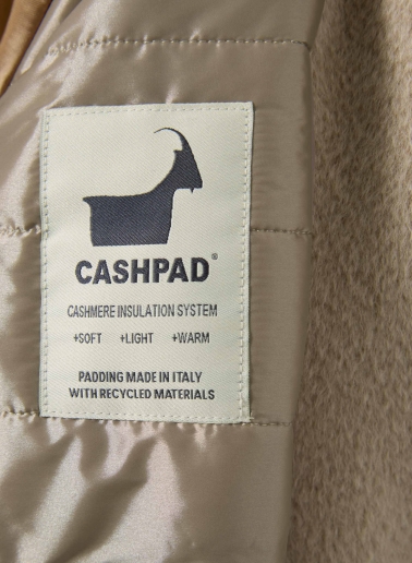 Beige alpaca and wool parka