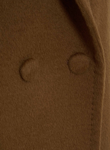 Cappotto tabacco doppio petto in alpaca e lana