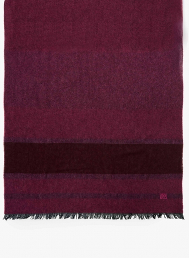Maxi sciarpa in cashmere bordeaux con dettaglio lurex