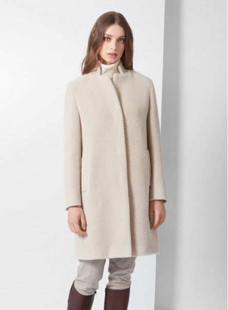 alpaca coat with inverted notch collar 