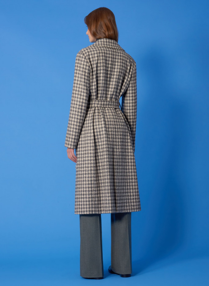 Cappotto Bambino In Lana A Quadri - Doppiopetto Elegante