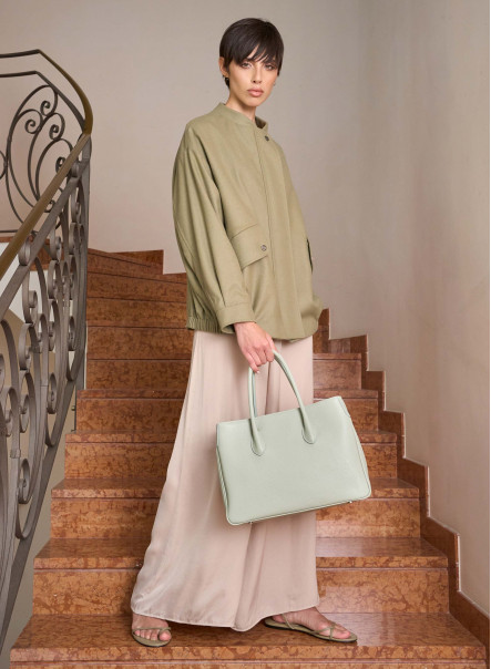 Bomber verde in lana