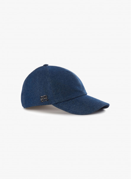 Cappello baseball in denim blu