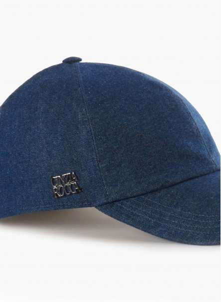 Cappello baseball in denim blu