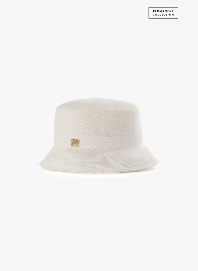Cappello da pescatore in cotone bianco